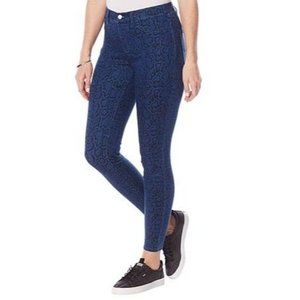 G by Giuliana G-Soft Faux Fly Denim Jegging 776-454 Indigo Snake Size 10